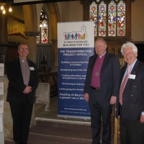 Rev Erwin Lammens, bishop Roger Morris and Peter Hill